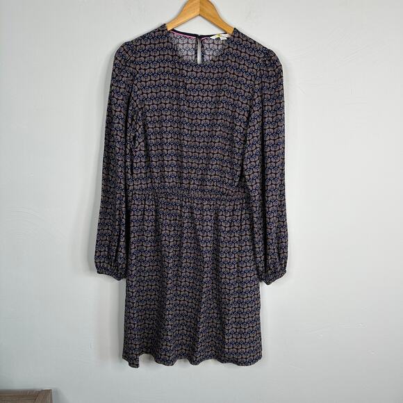 Boden Crew Neck Navy Dandelion Pop Mini Dress - Picture 3 of 12